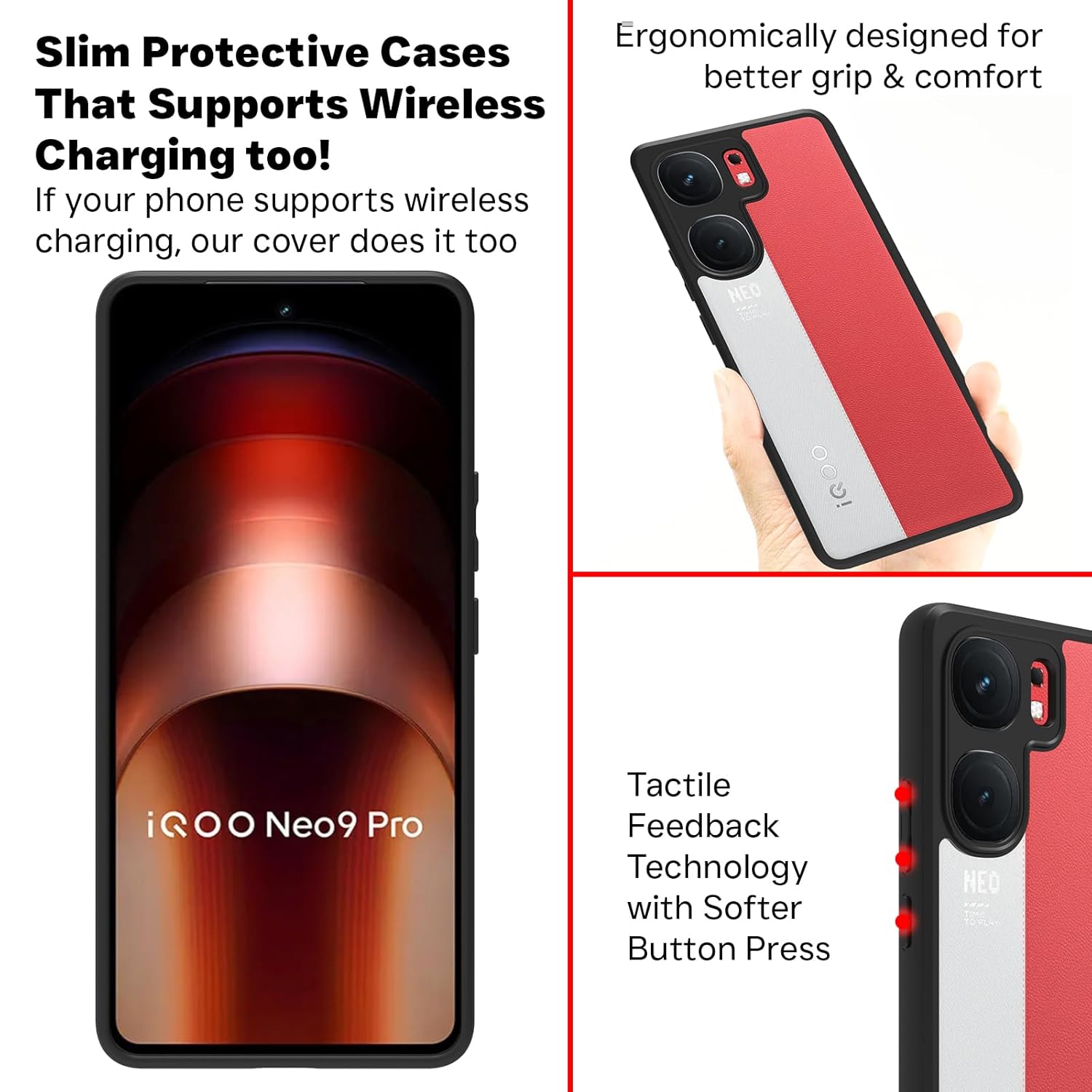 iQOO Neo 9 Pro Cover Case | Clear Hybrid - Clear Black