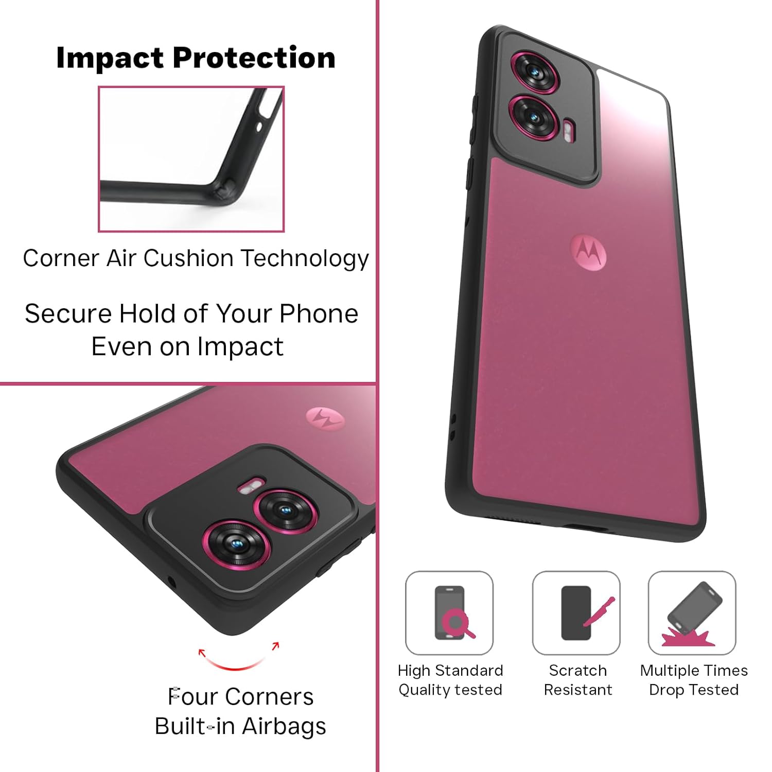 Motorola Edge 50 Fusion / Moto G96 Back Cover Case | Sleek Hybrid - Clear