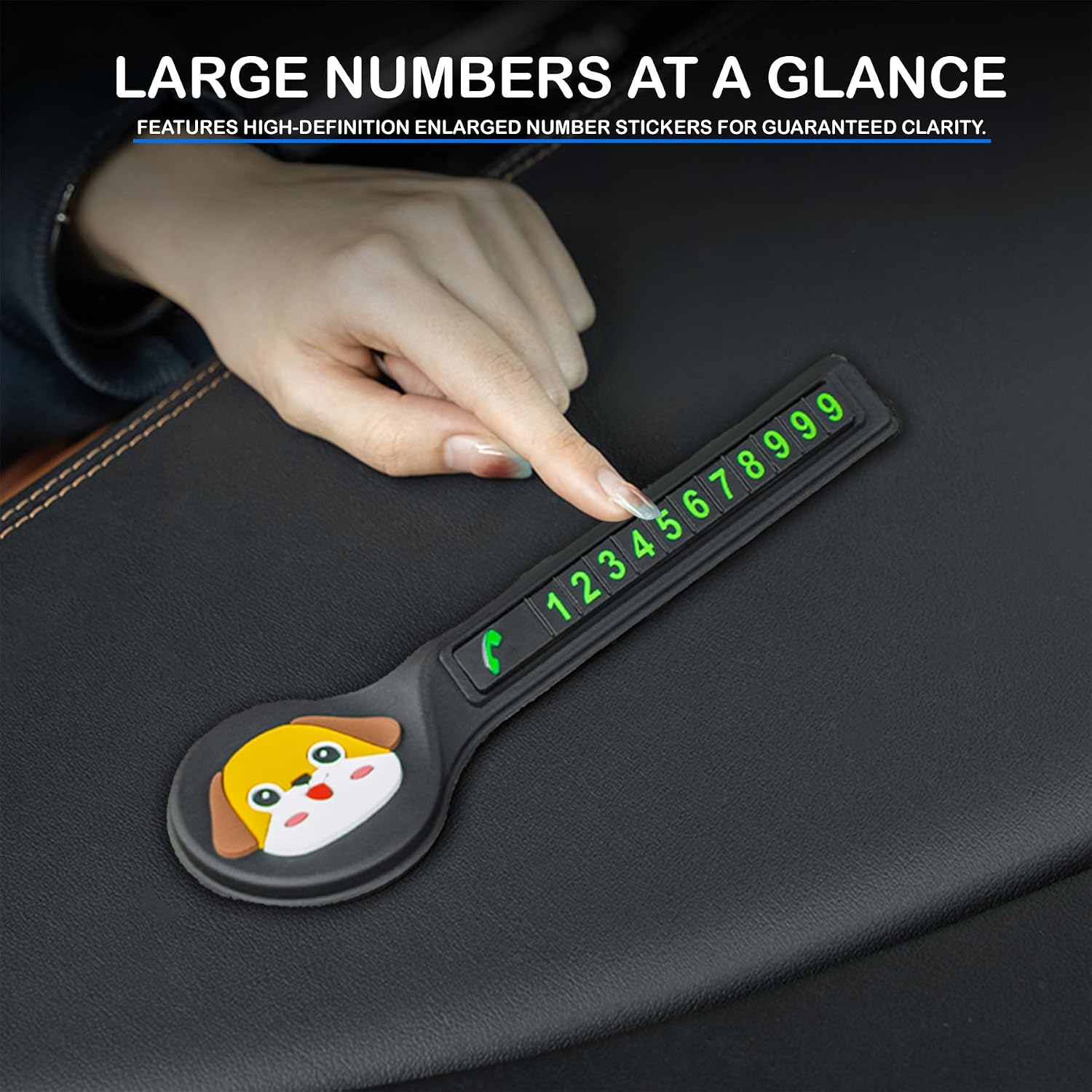 Car Dashboard Anti-Slip Mat |  Dog Design Phone Number Plate