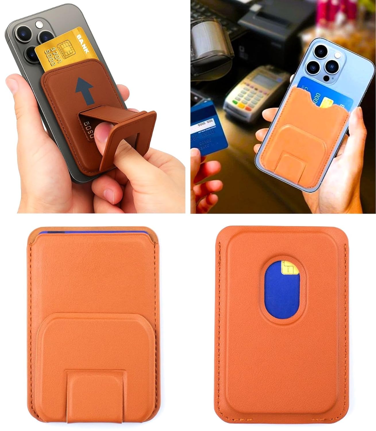Phone Wallet | Card Holder with Stand - Mocha Brown