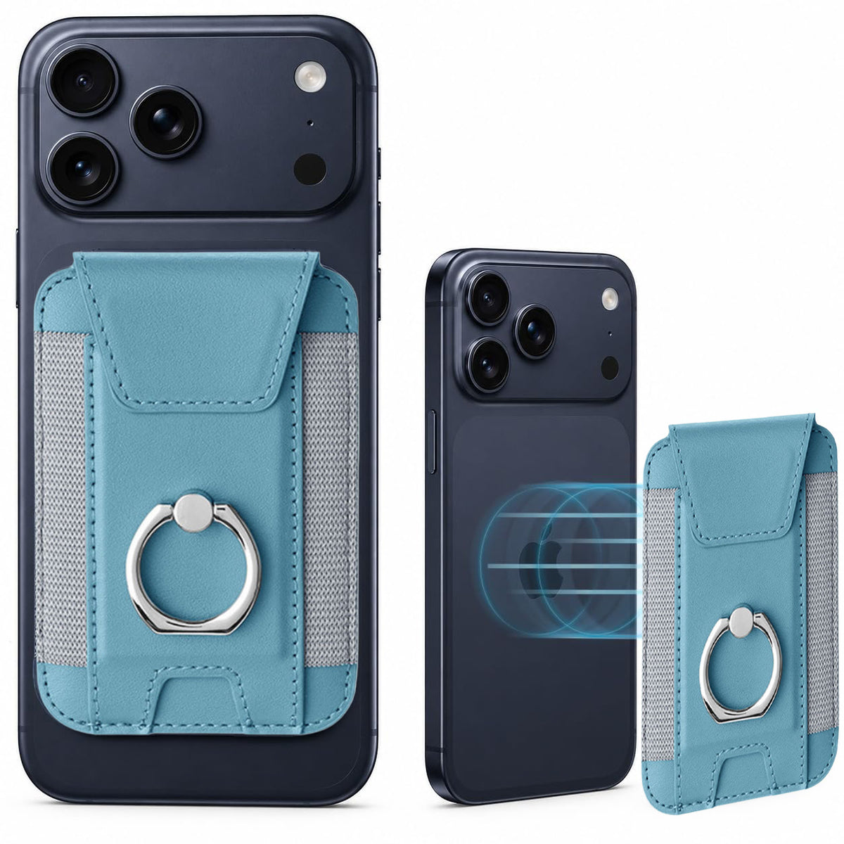 Magnetic Phone Wallet with Grip | Nebula - Blue
