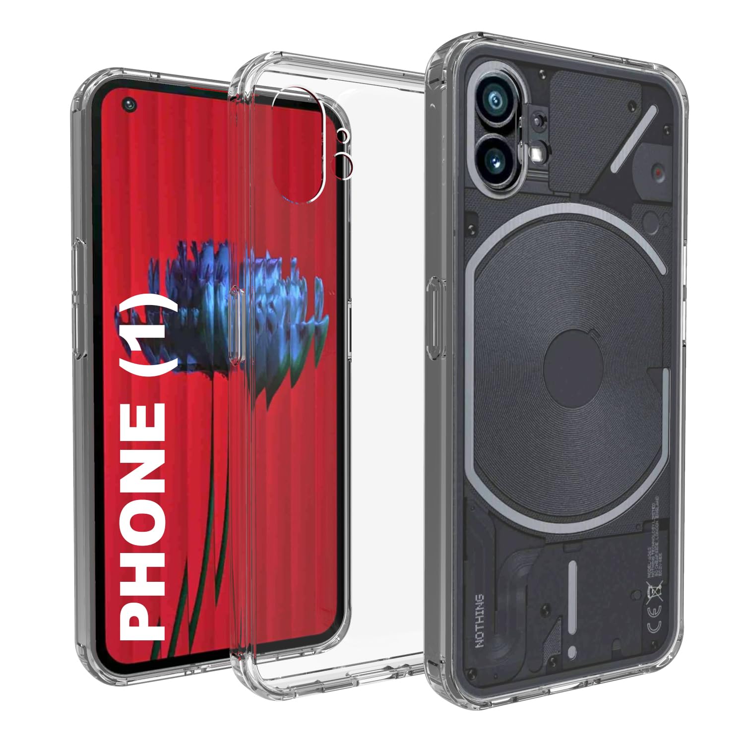 Nothing Phone 1 Back Cover Case | Clear Hybrid - Clear Magnetic