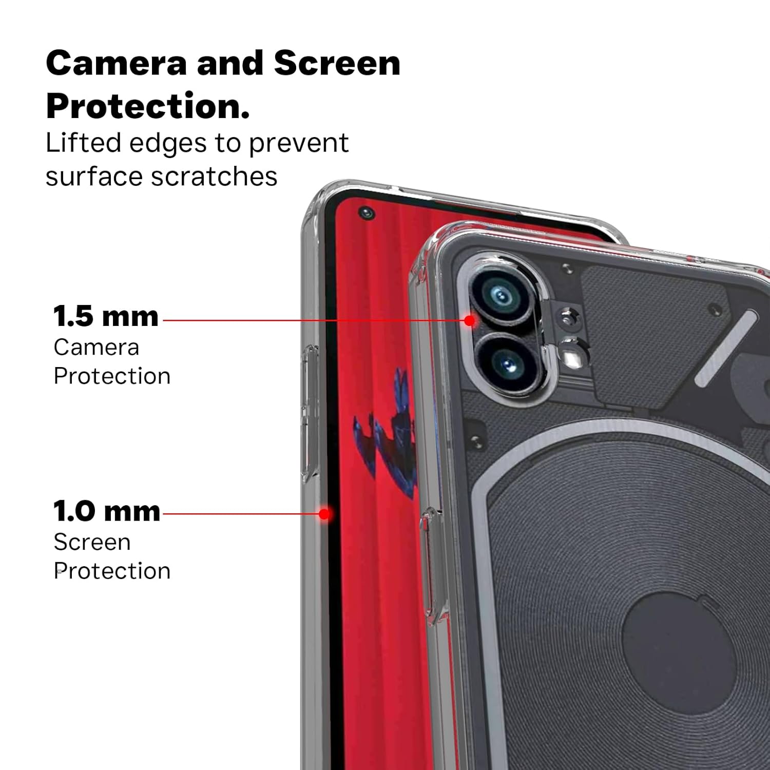 Nothing Phone 1 Back Cover Case | Clear Hybrid - Clear Magnetic