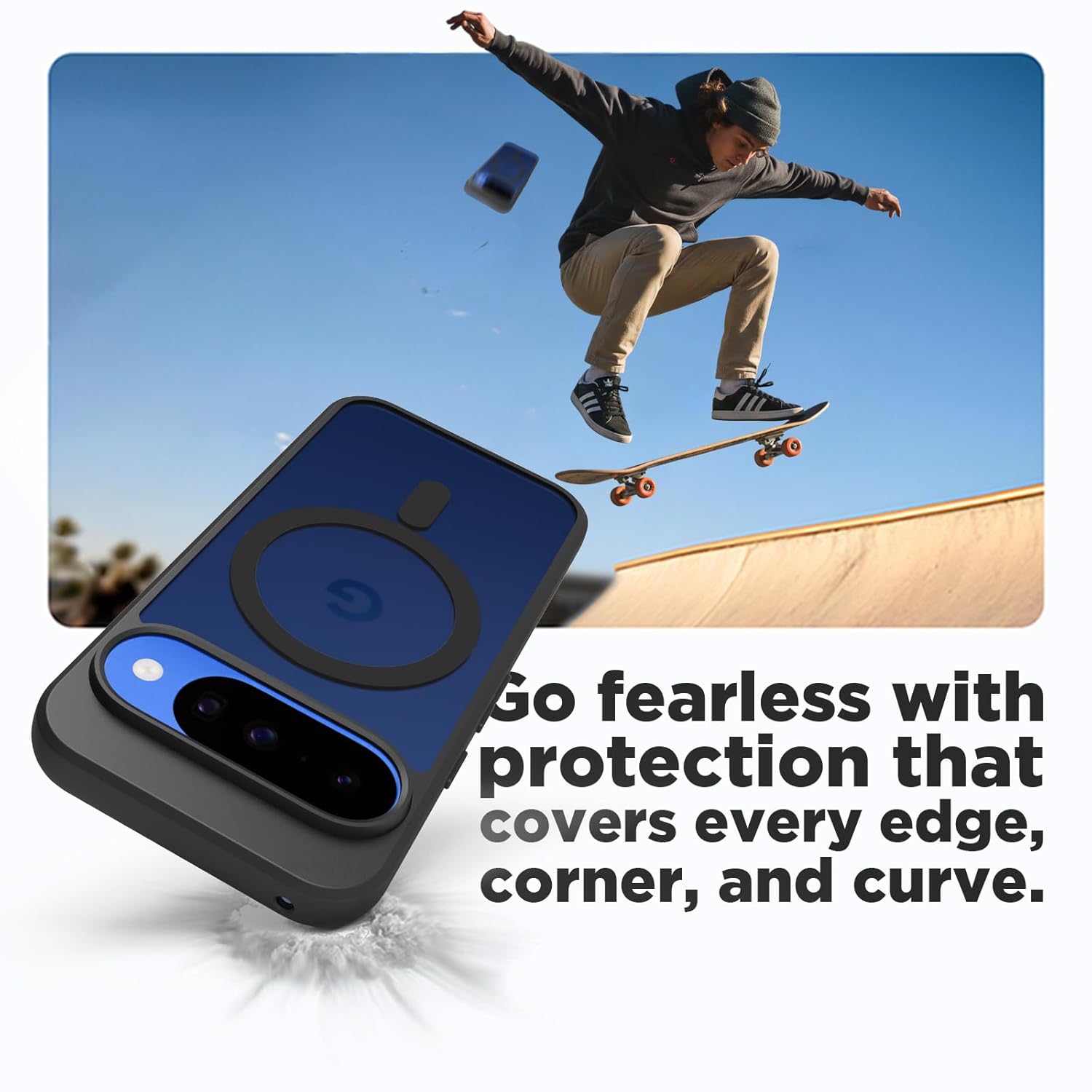 Google Pixel 10 / Pixel 10 Pro Back Cover Case | Sleek Hybrid - Matte Black Magnetic