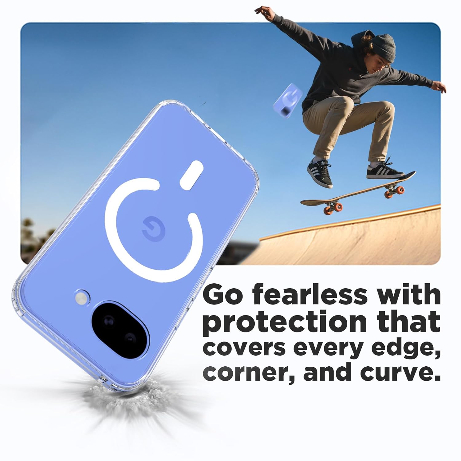 Google Pixel 10a Back Cover Case | Clear Hybrid - Clear Black Magnetic