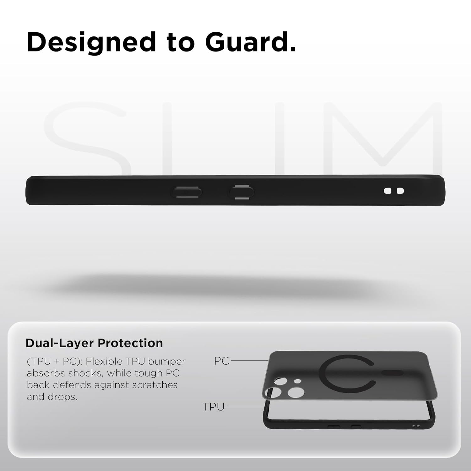 Nothing Phone 3a Lite Back Cover Case | Sleek Hybrid - Matte Black Magnetic