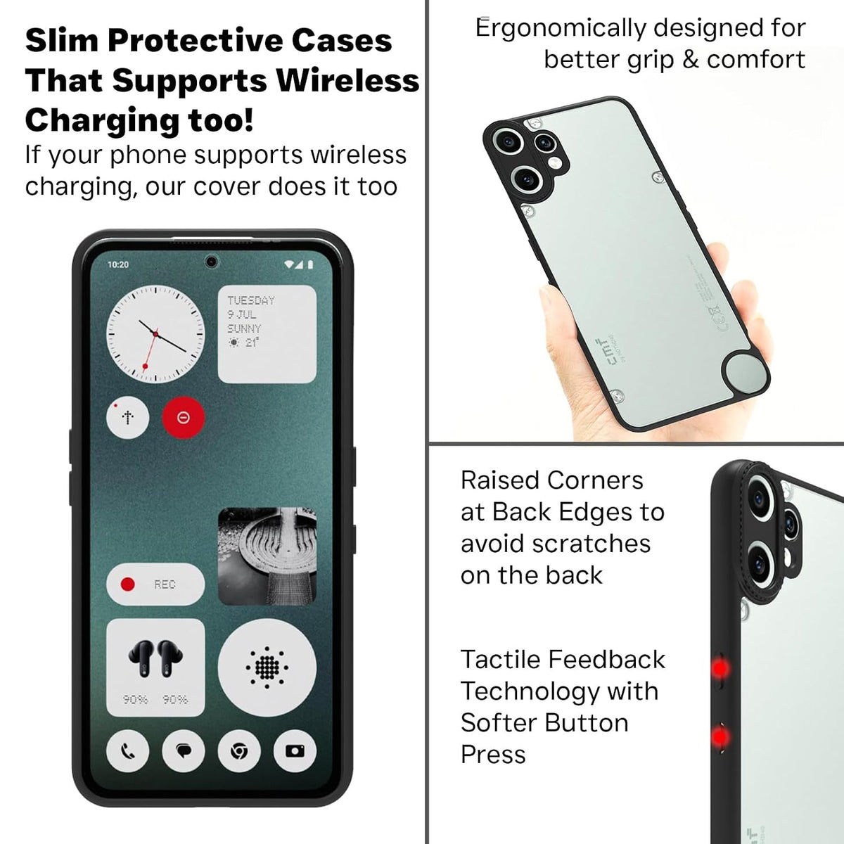 CMF Phone 2 Pro Back Cover Case | Tough Hybrid - Clear Black