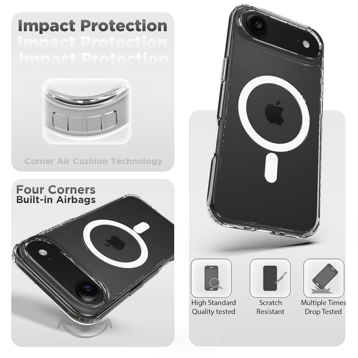 iPhone 17 Air/iPhone Air Back Cover Case | Clear Hybrid - Clear