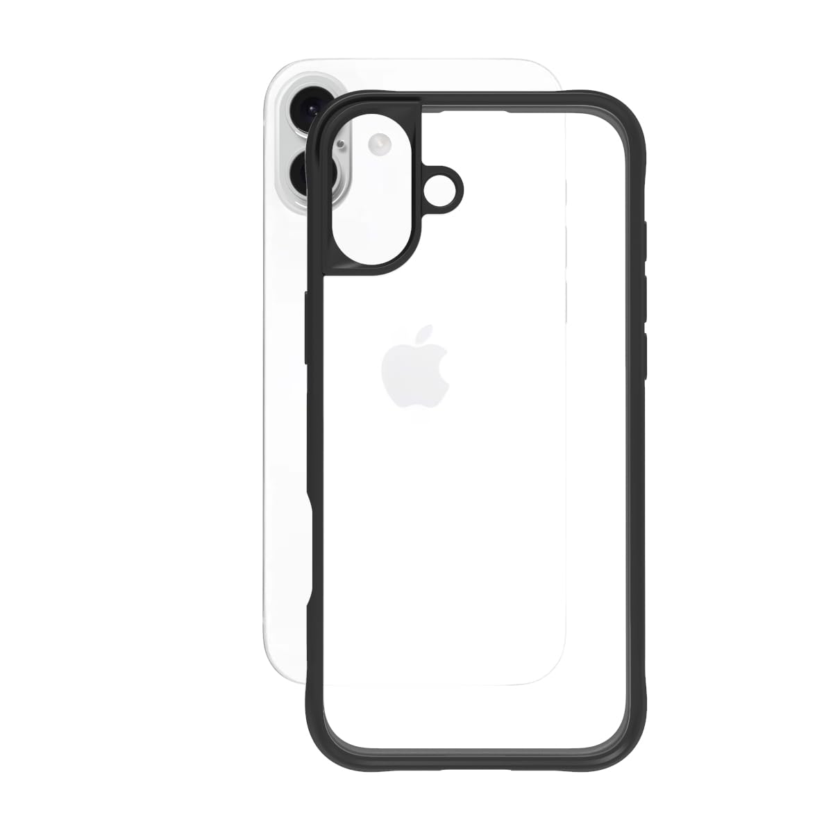 iPhone 16 Plus Back Cover Case | Tough Hybrid - Clear Black