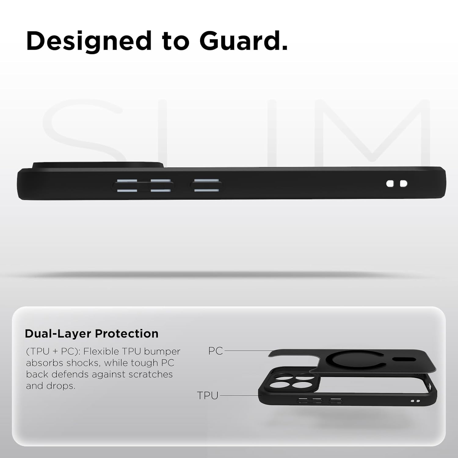 Xiaomi 17 Back Cover Case | Sleek Hybrid - Matte Black Magnetic