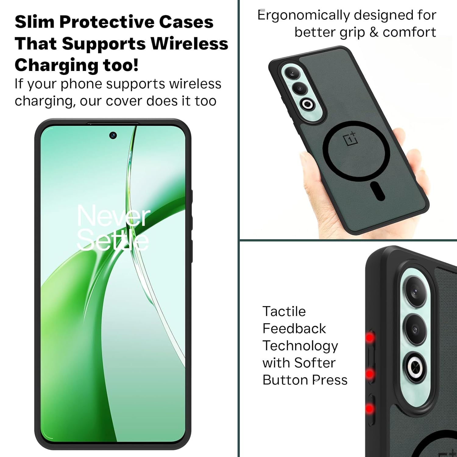 OnePlus Nord CE4 5G Back Cover Case | Sleek Hybrid - Matte Black Magnetic