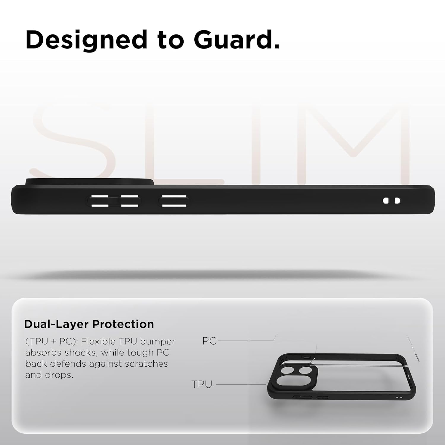 OnePlus 15 5G Back Cover Case |  Sleek Hybrid - Clear Black