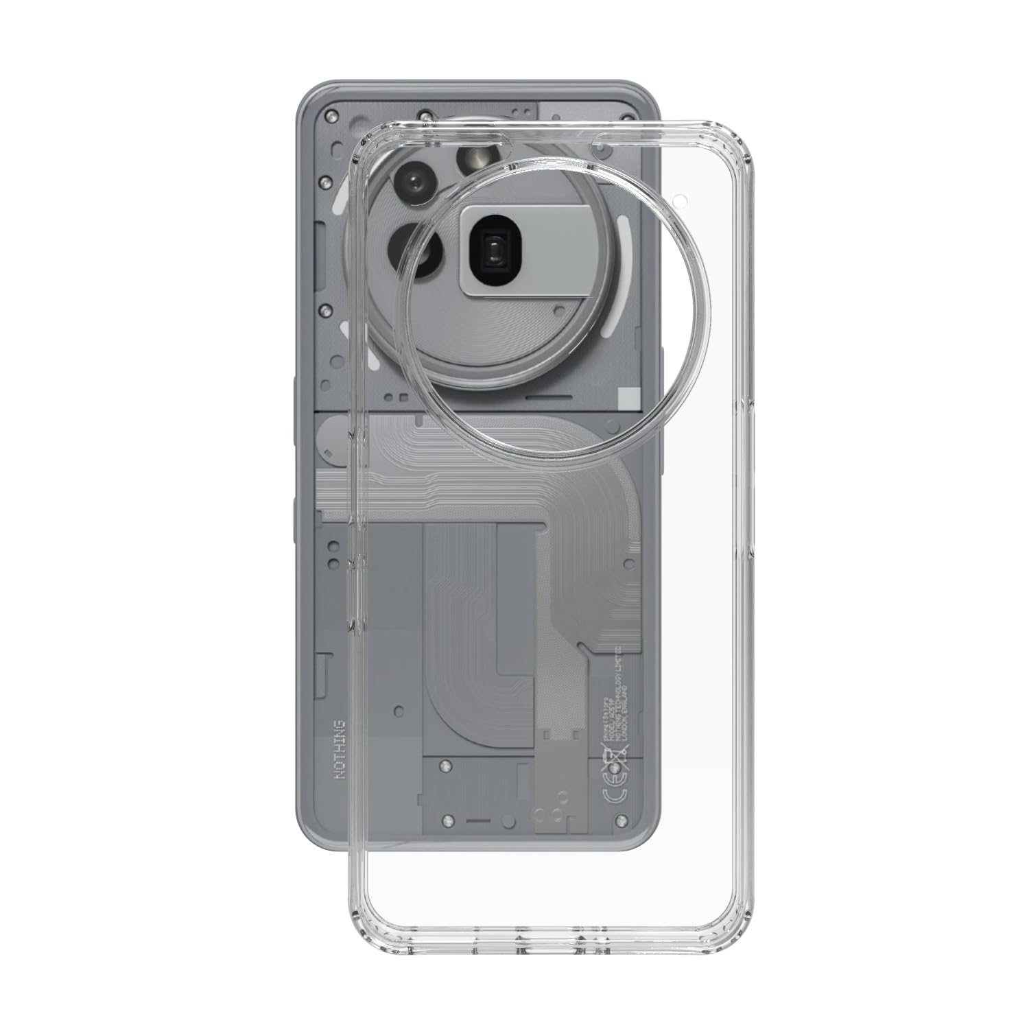 Nothing Phone 3a Pro Back Cover Case | Clear Hybrid - Matte Black