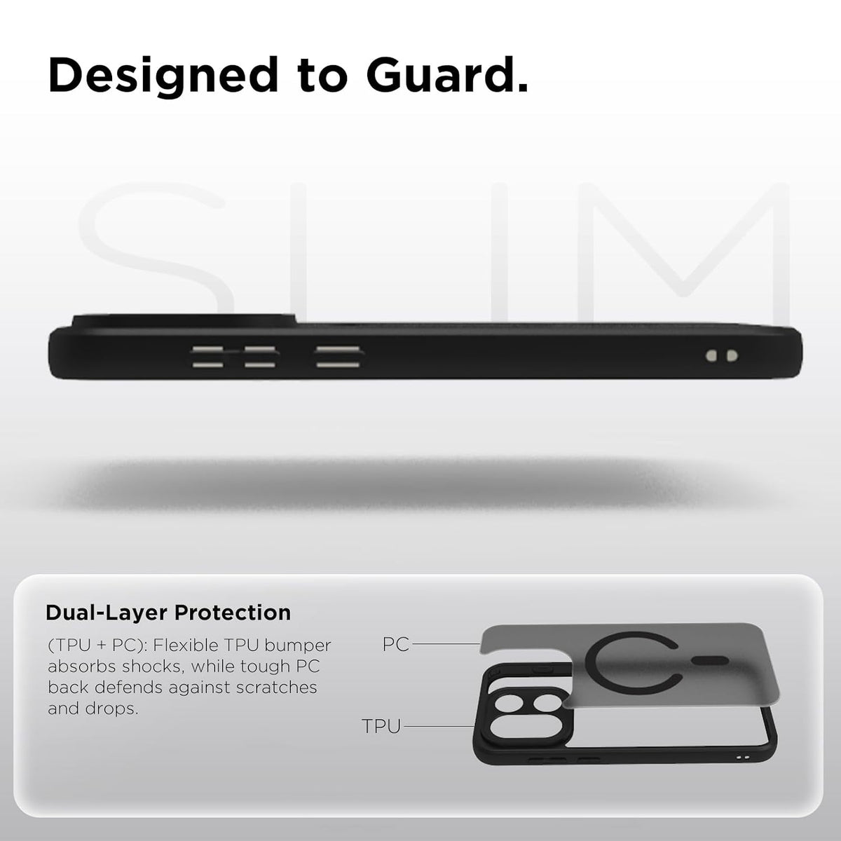 OnePlus 15 5G Back Cover Case | Sleek Hybrid - Matte Black Magnetic