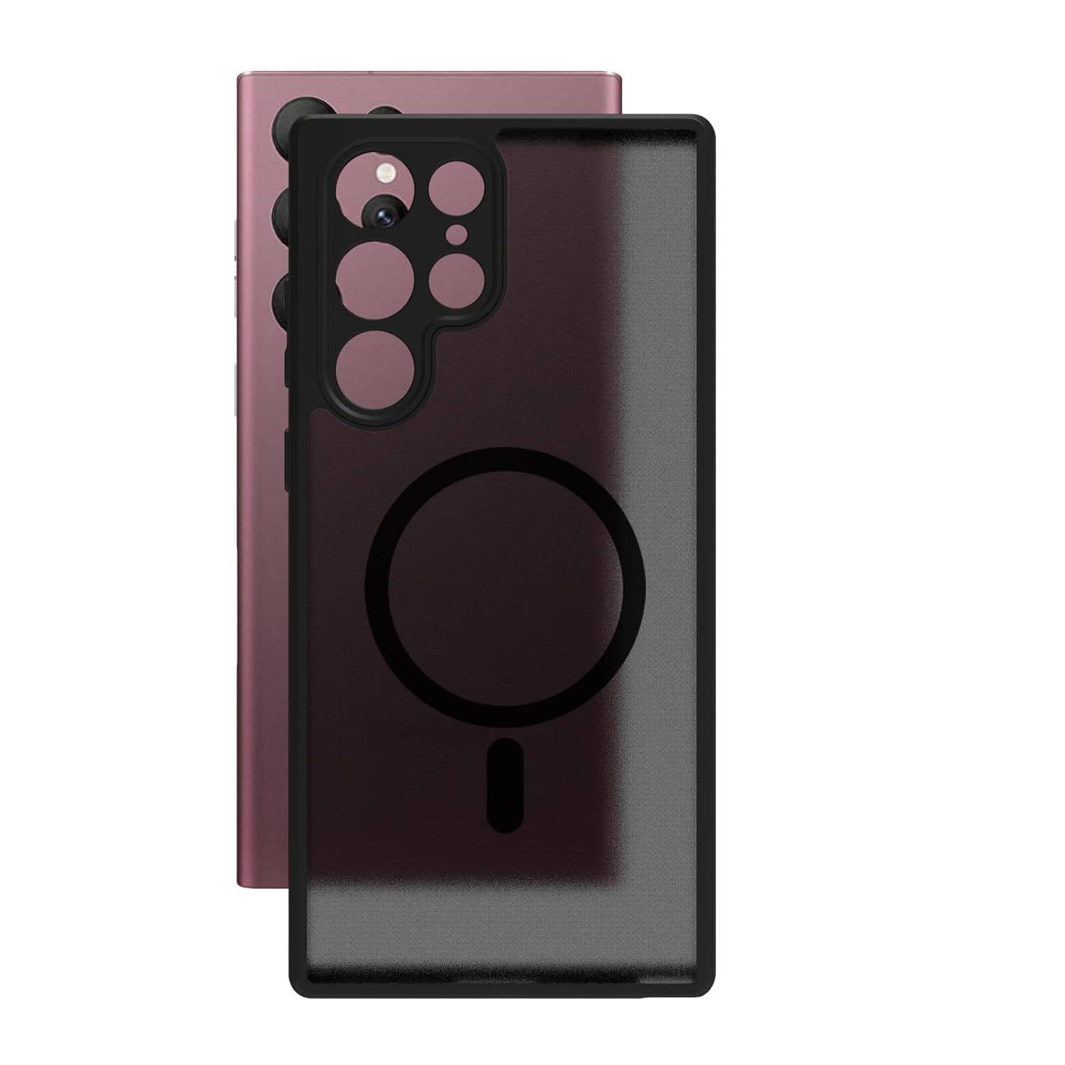 Samsung Galaxy S22 Ultra Back Cover Case | Sleek Hybrid - Matte Black Magnetic
