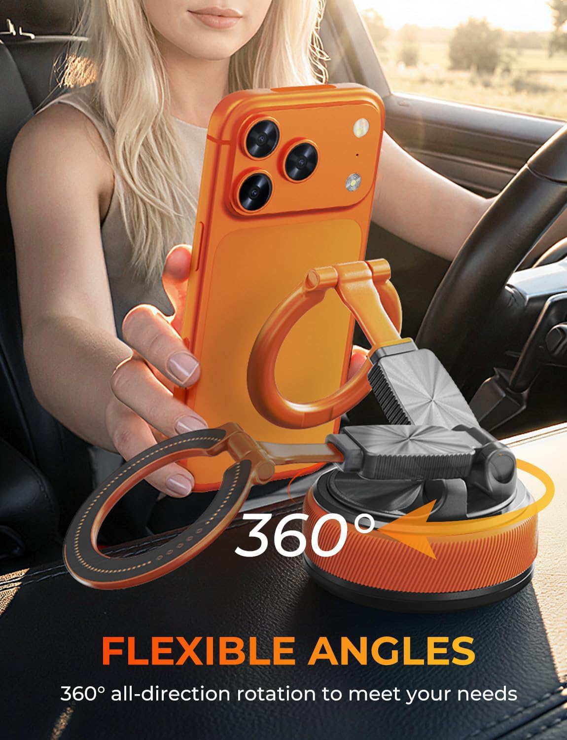 Magnetic Phone Mount Detachable | Orange