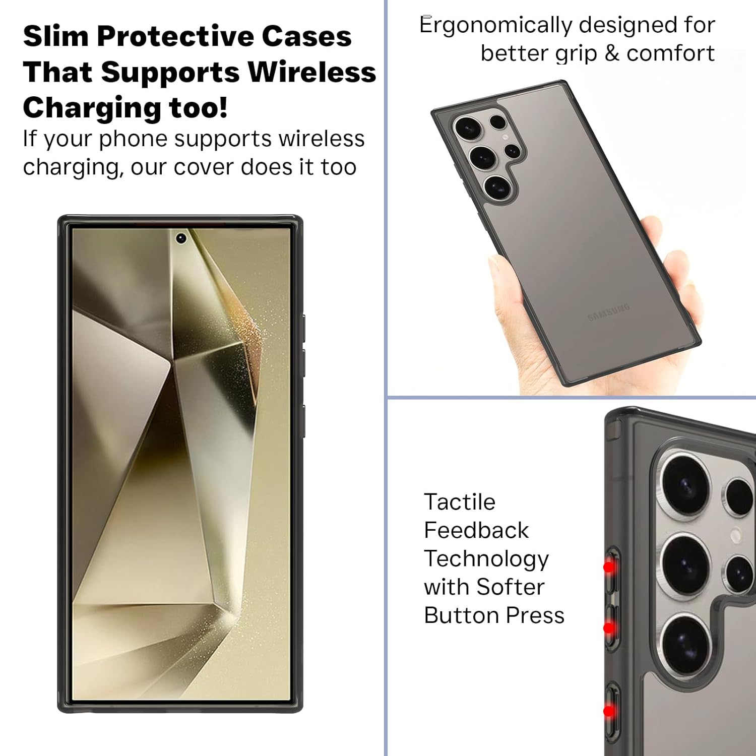 Samsung Galaxy S24 Ultra Back Cover Case | Clear Hybrid - Clear Smoke