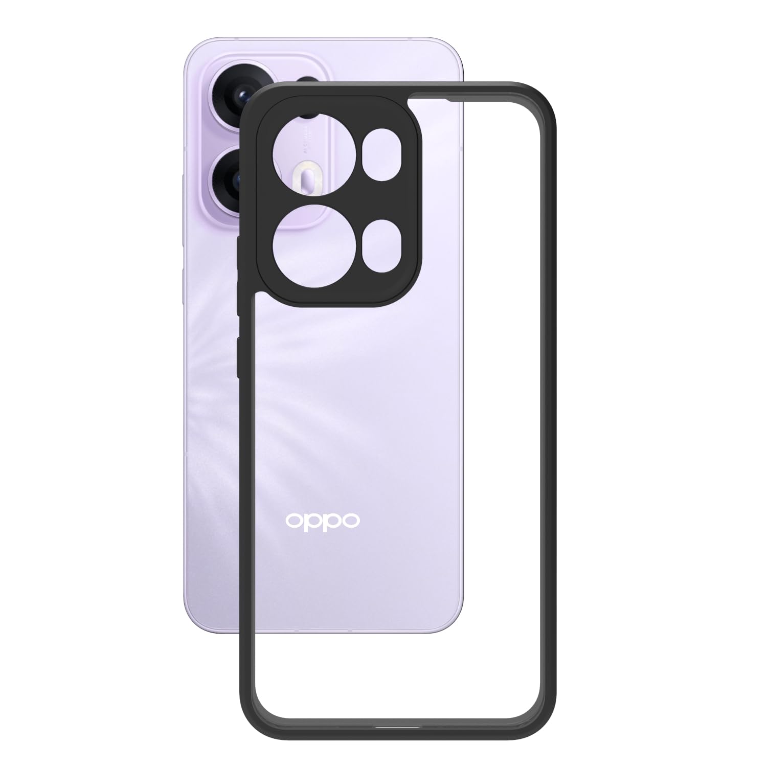 Oppo Reno 13 Pro Back Cover Case | Sleek Hybrid - Clear Black