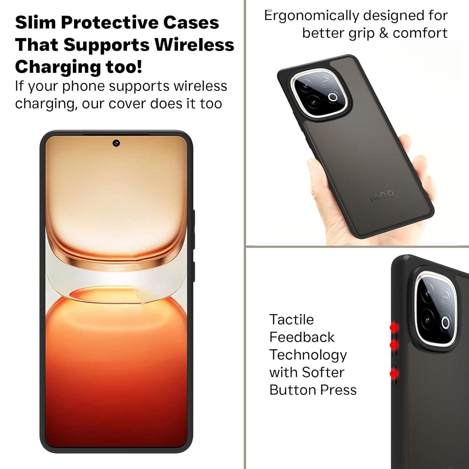 iQOO Neo 10 5G Back Cover Case | Sleek Hybrid - Matte Black