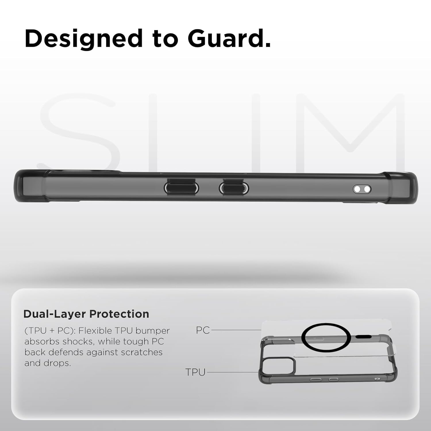Nothing Phone 3a Lite 5G Back Cover Case | Clear Hybrid - Clear Black Magnetic