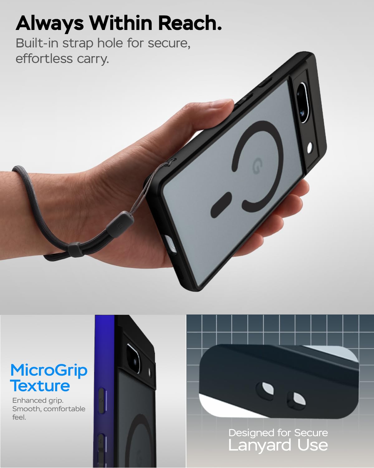 Google Pixel 7A Back Cover Case | Sleek Hybrid - Matte Black Magnetic