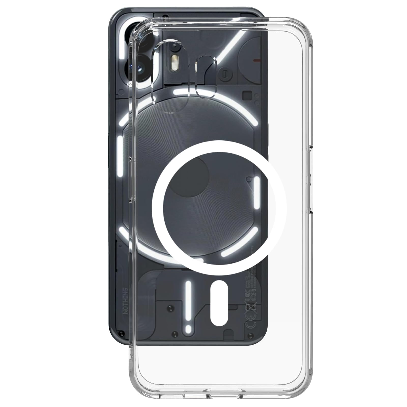 Nothing Phone 2 Back Cover Case | Clear Hybrid - Clear Smoke Magnetic