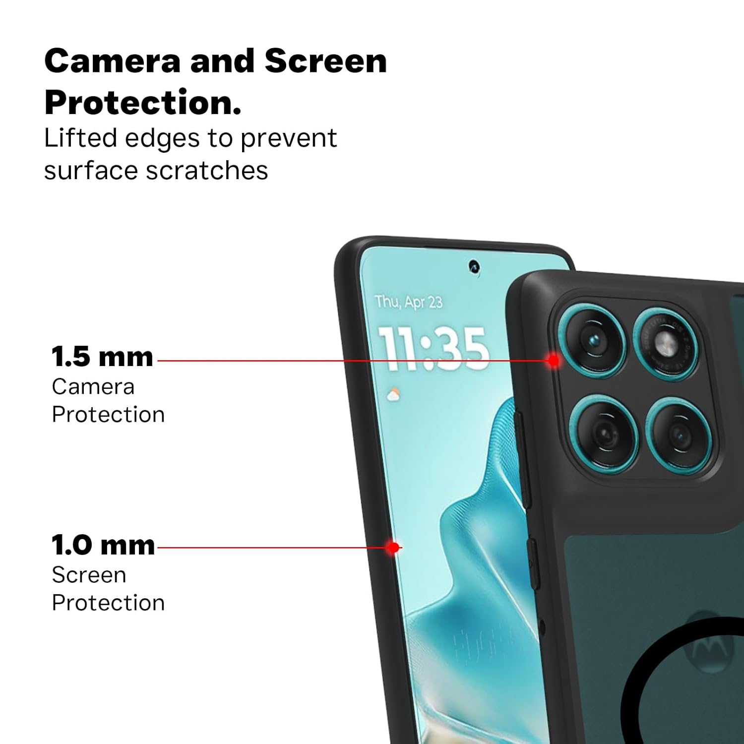 Moto Edge 60 Fusion 5G / Moto Edge 60 5G Back Cover Case | Sleek Hybrid - Matte Black Magnetic
