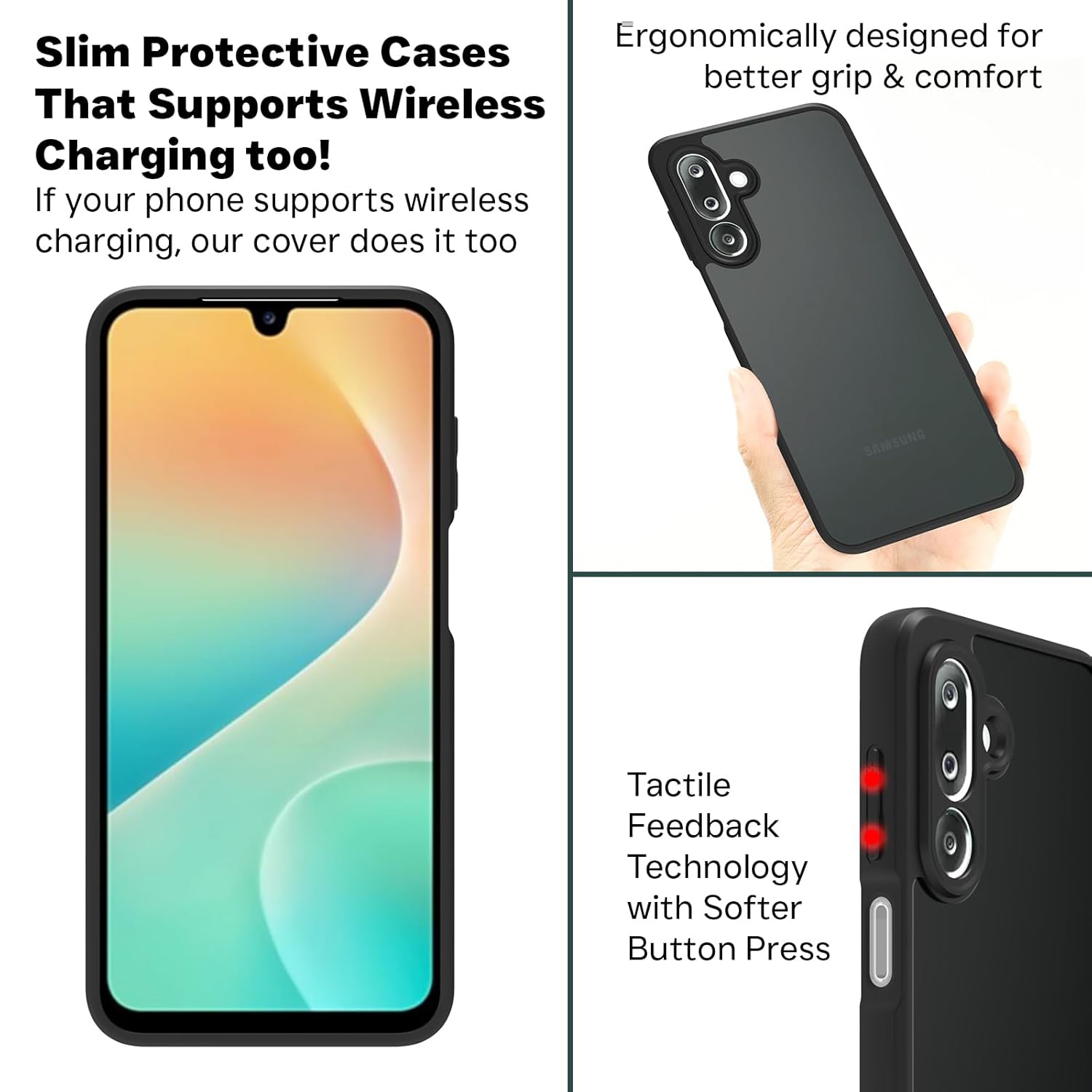 Samsung Galaxy M36 5G / F36 5G Back Cover Case | Sleek Hybrid - Matte Black