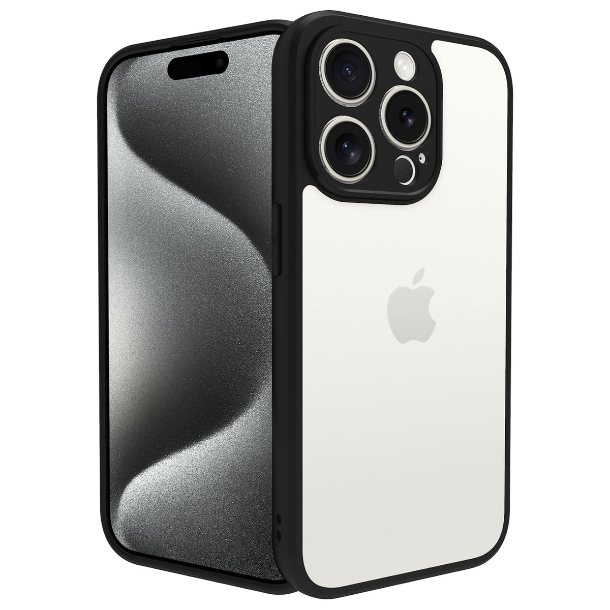iPhone 15 Pro Back Cover Case | Sleek Hybrid - Clear Black