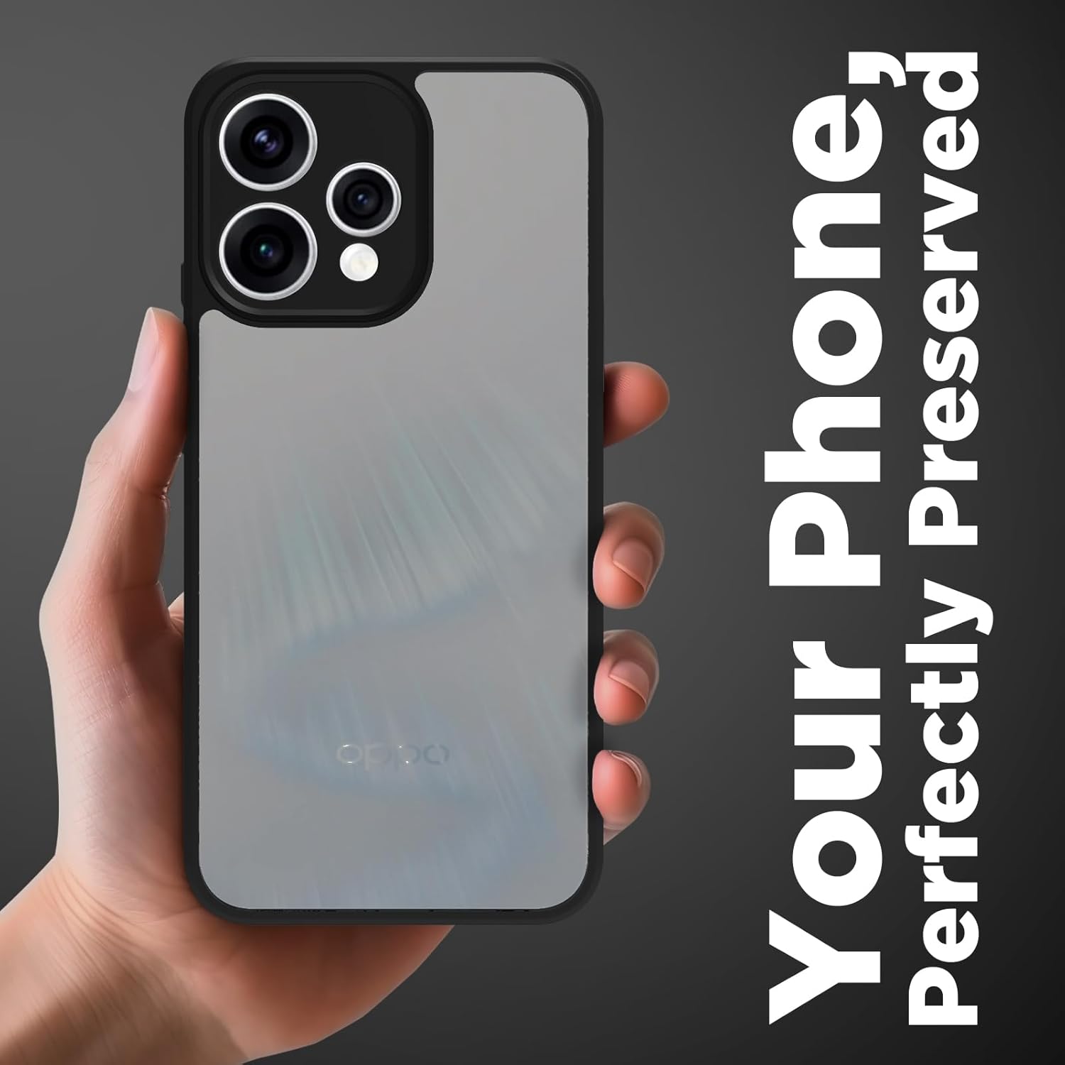 Oppo Reno15 5G Back Cover Case | Sleek Hybrid - Matte Black