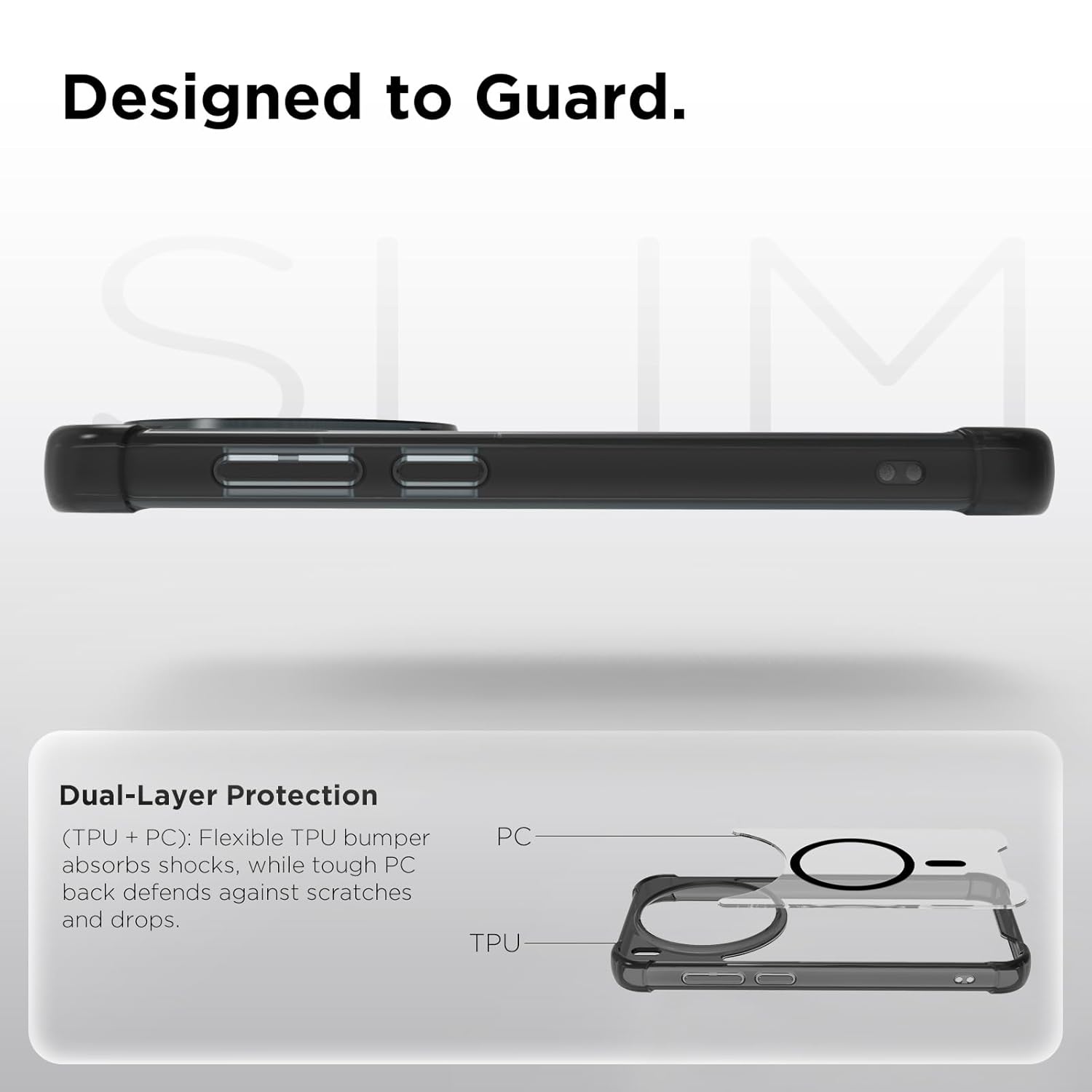 Vivo X300 5G Back Cover Case | Clear Hybrid - Clear Smoke Magnetic