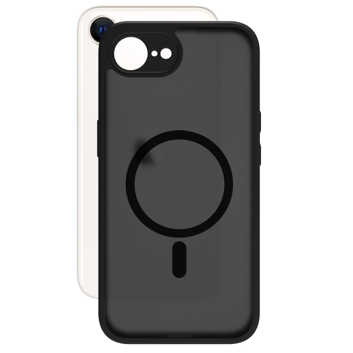 iPhone 16e / iPhone 17e Back Cover Case | Sleek Hybrid - Matte Black Magnetic