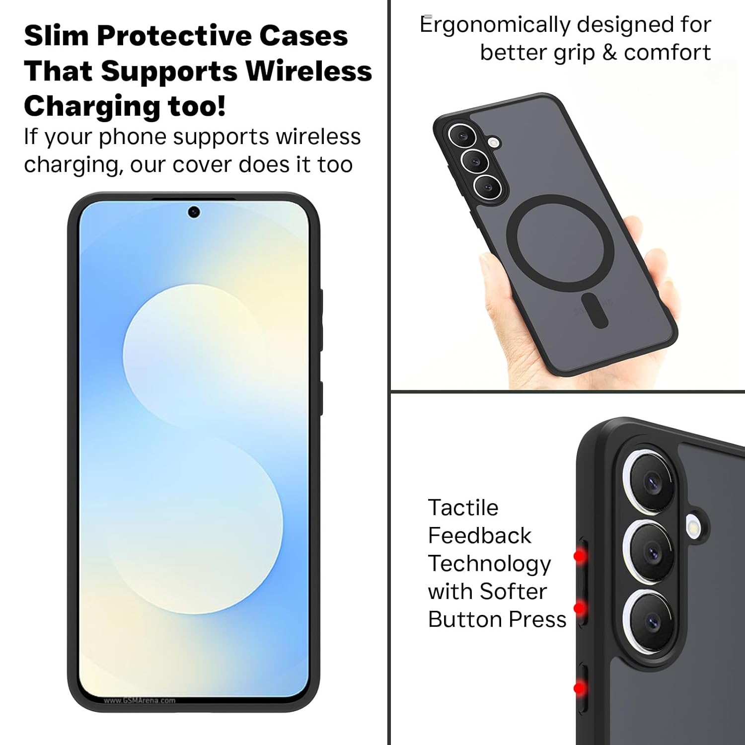 Samsung Galaxy S25 FE 5G Back Cover Case | Sleek Hybrid - Matte Black Magnetic