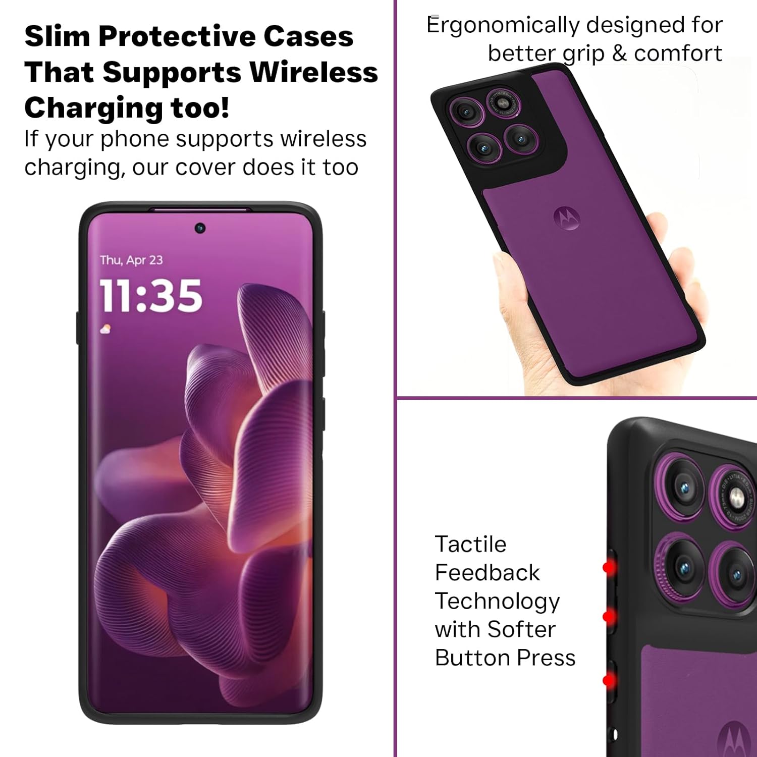 Motorola Edge 60 Pro Back Cover Case | Sleek Hybrid - Clear Black