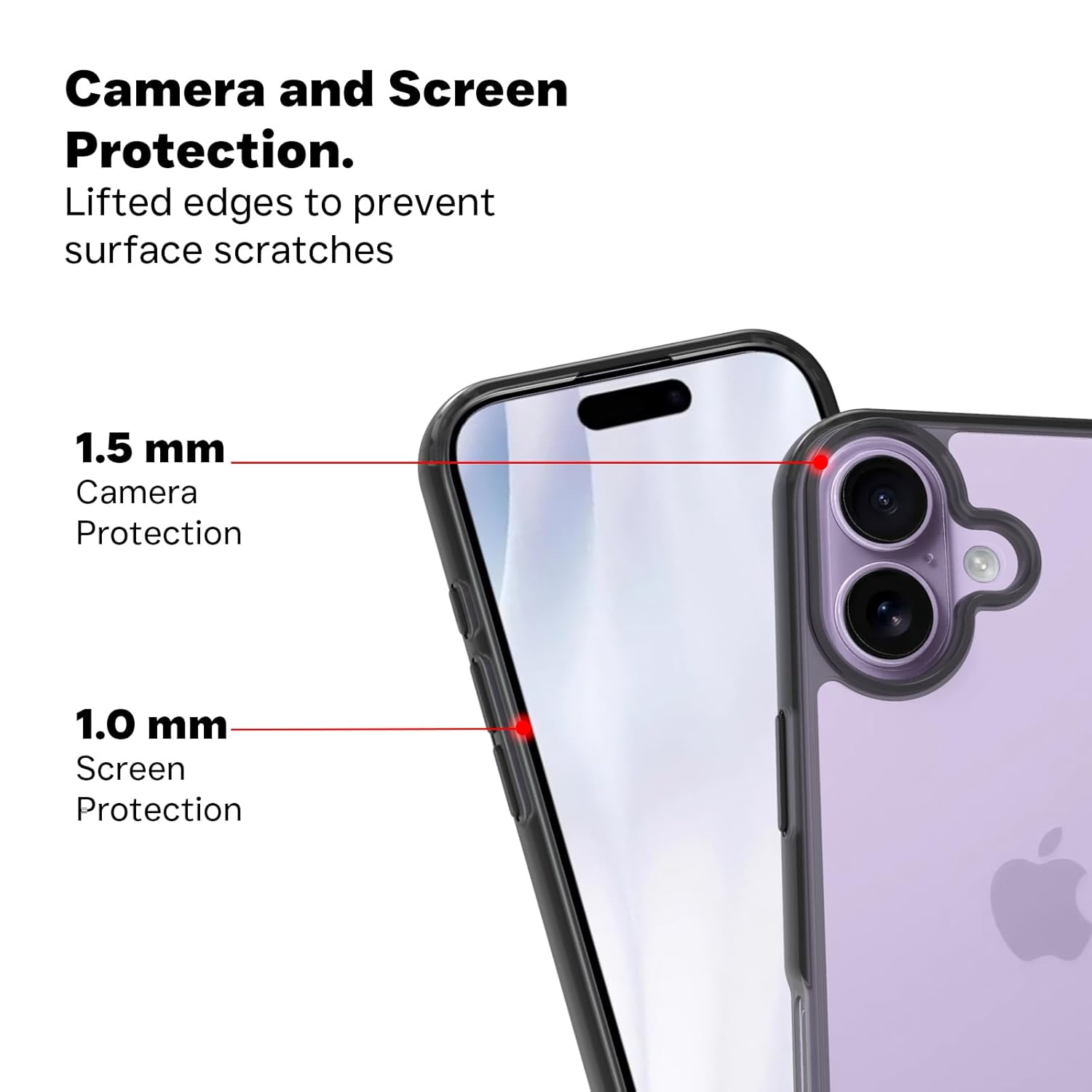 iPhone 17 Back Cover Case | Clear Hybrid - Clear Black