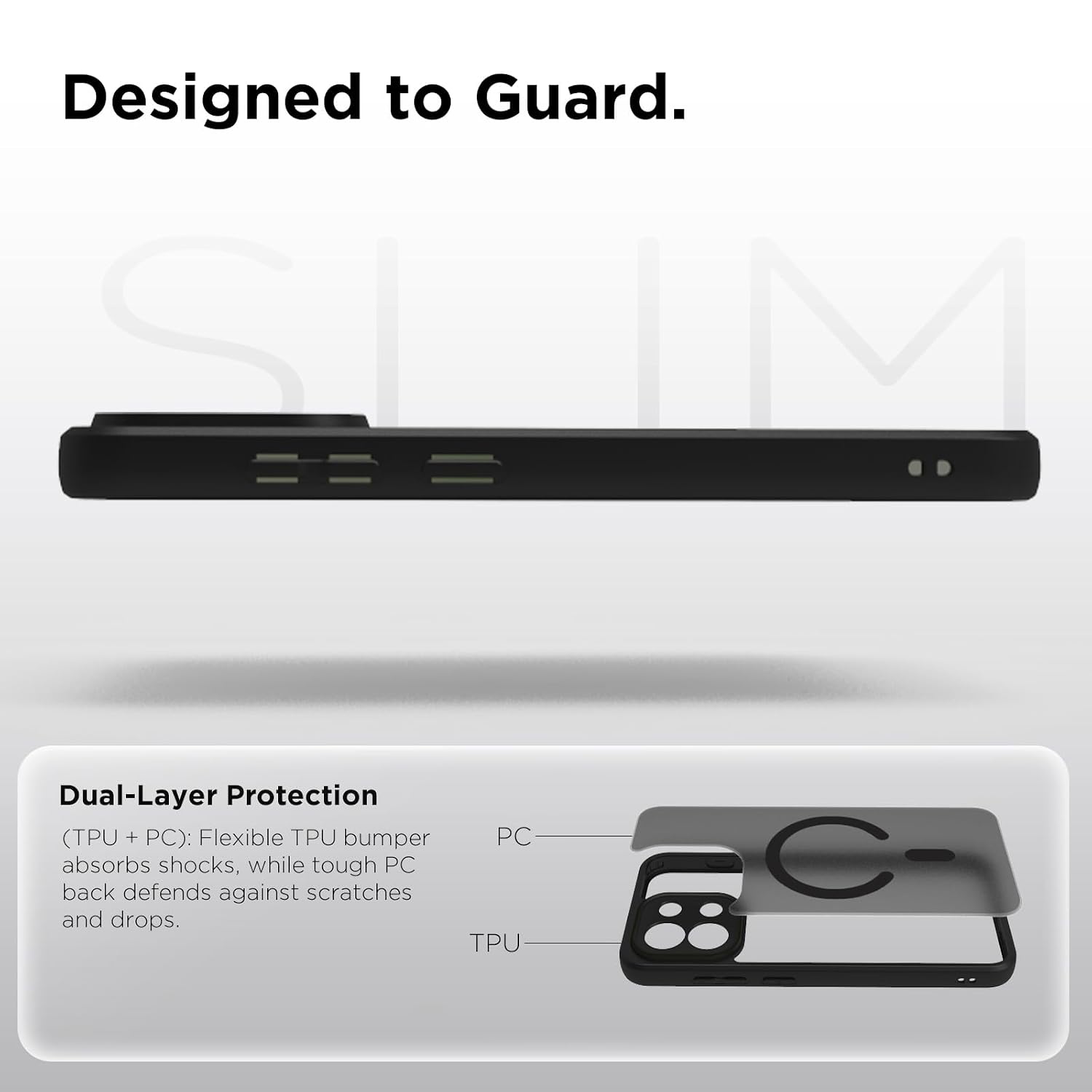 OnePlus 13s Back Cover Case | Sleek Hybrid - Matte Black Magnetic