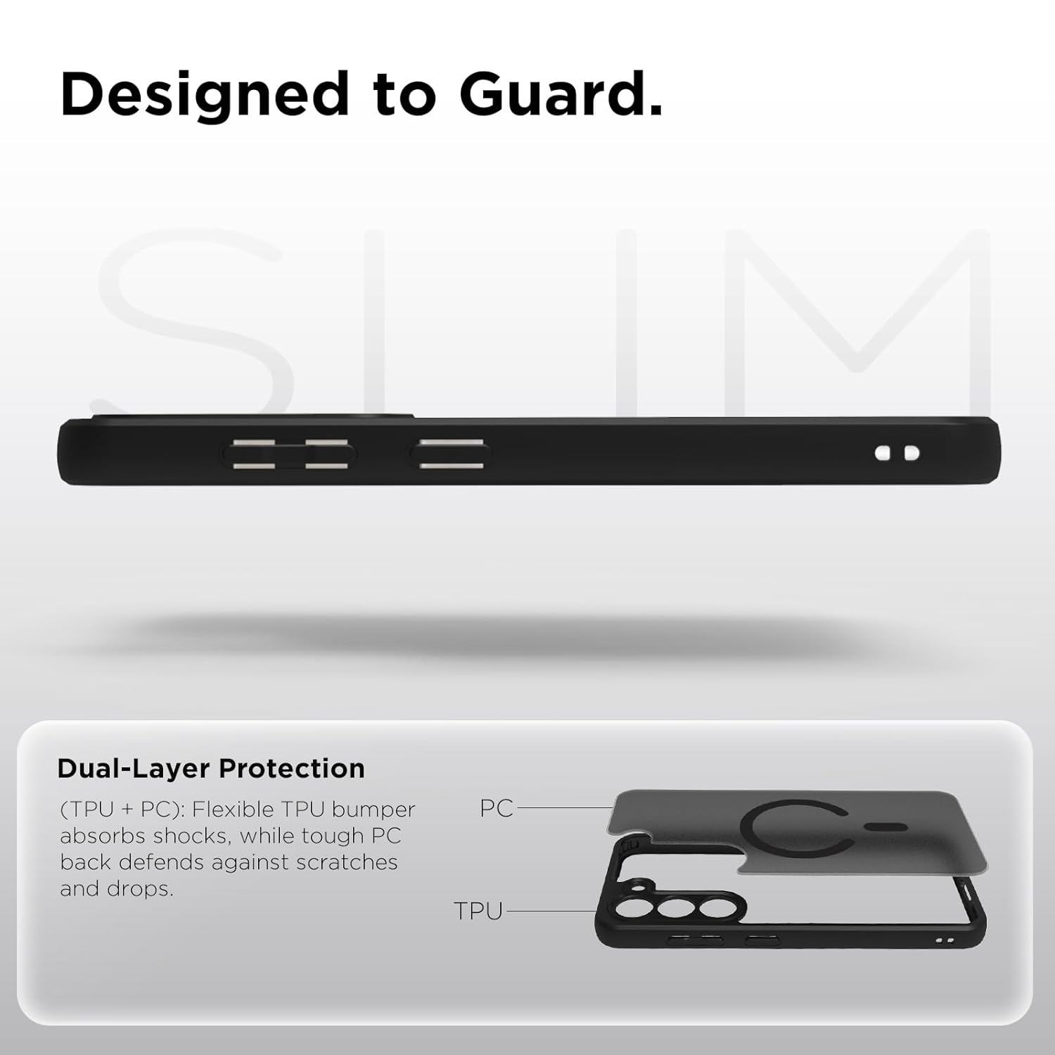 Samsung Galaxy S23 Back Cover Case | Sleek Hybrid - Matte Black Magnetic