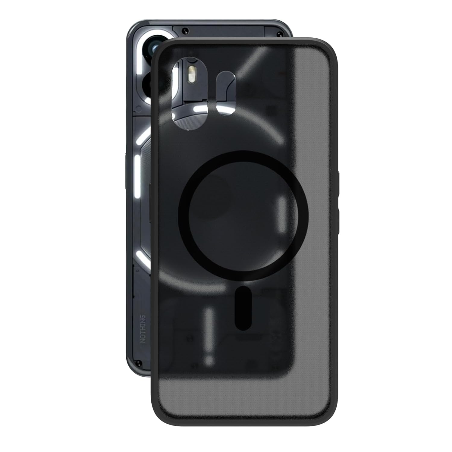 Nothing Phone 2 Back Cover Case | Sleek Hybrid - Matte Black Magnetic