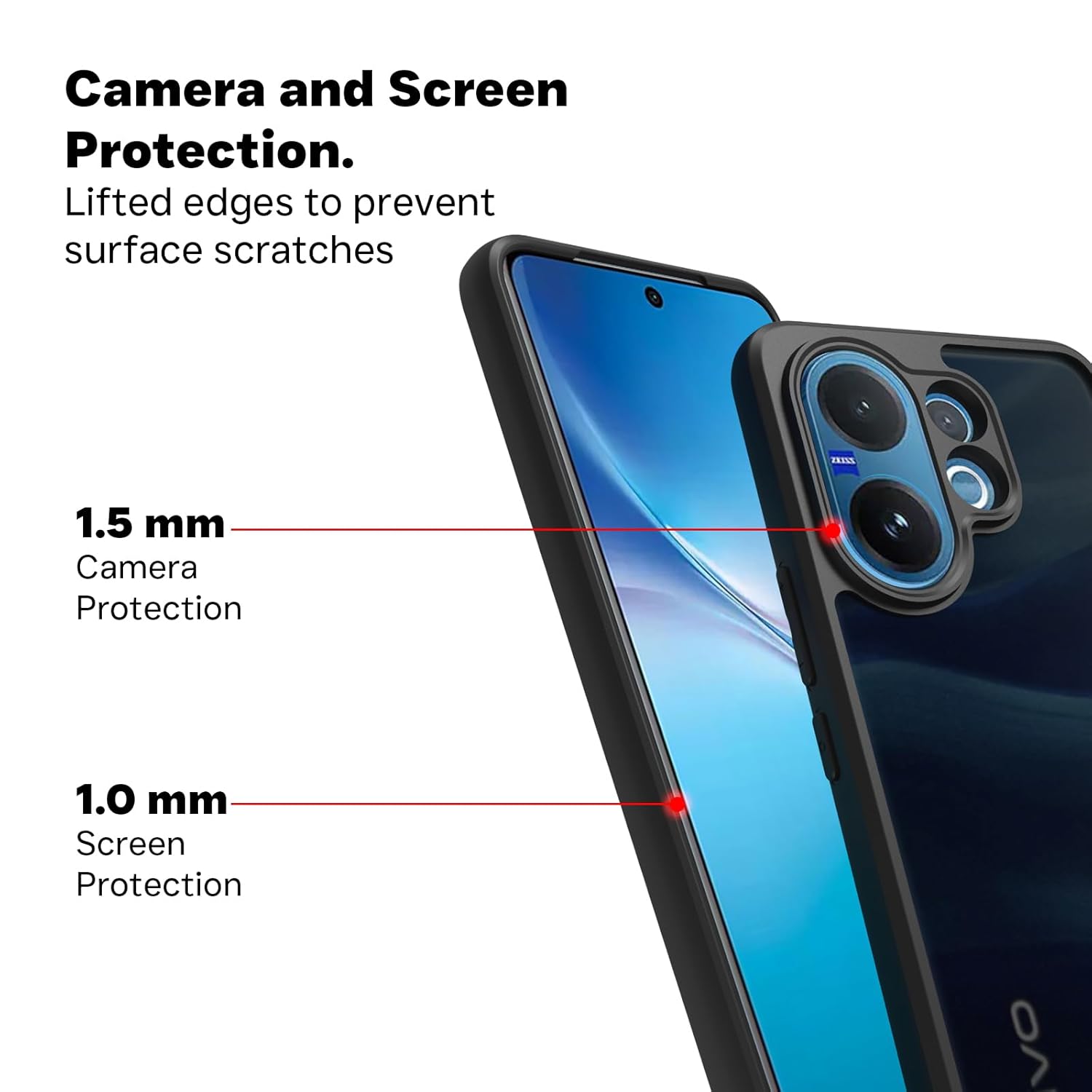 Vivo V60 5G / Vivo T4 Pro 5G / Vivo V60e 5G Back Cover Case | Sleek Hybrid - Matte Black