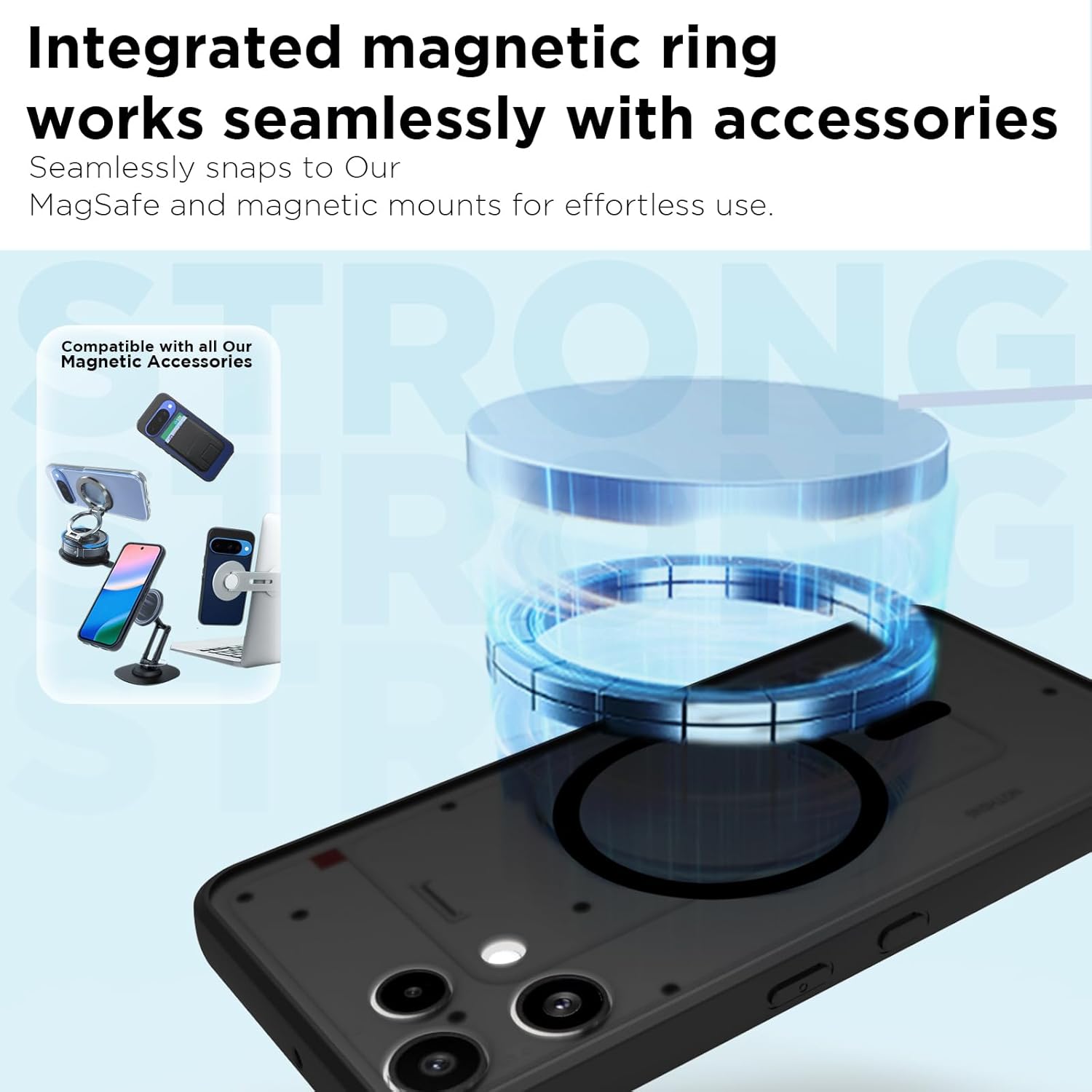 Nothing Phone 3a Lite 5G Back Cover Case | Sleek Hybrid - Matte Black Magnetic