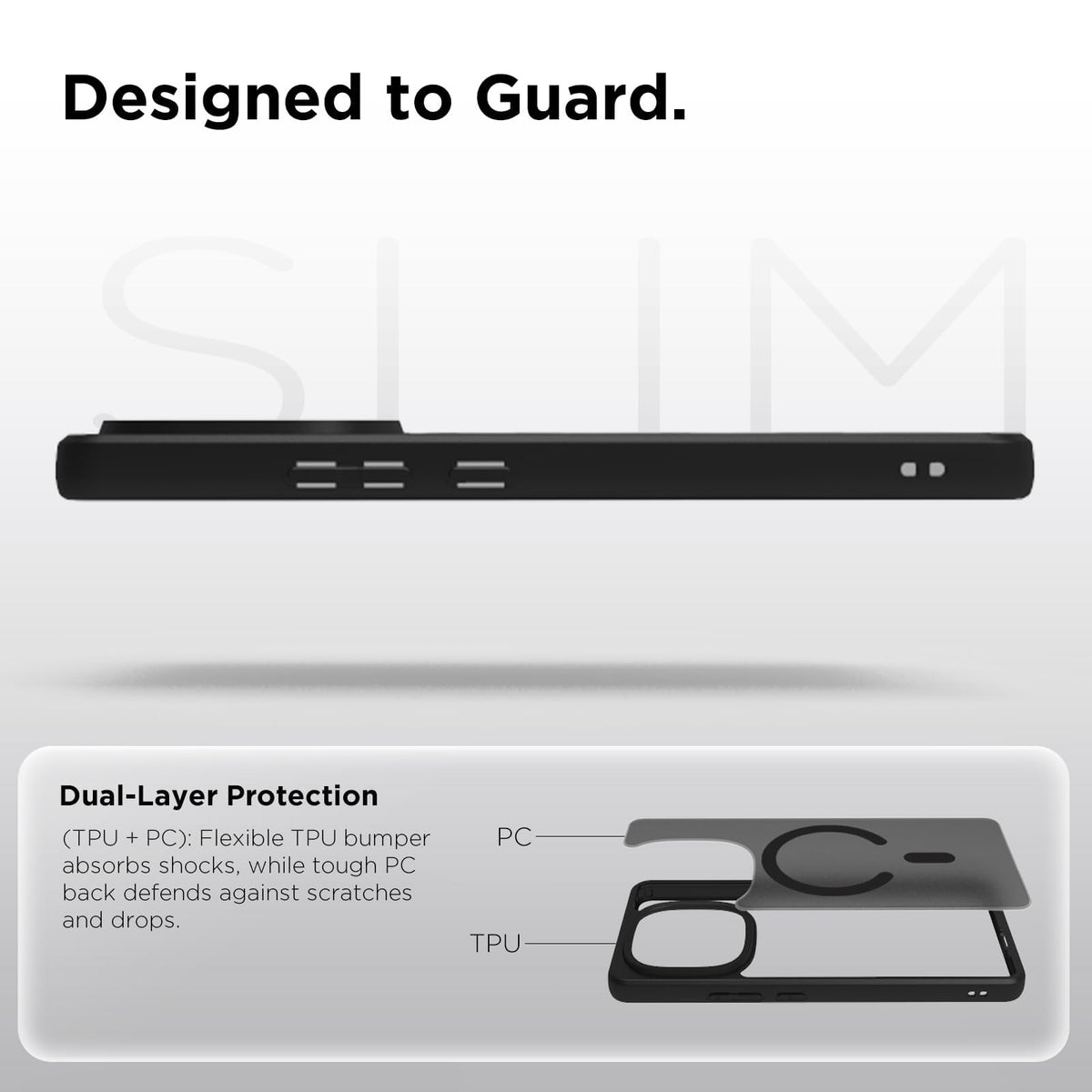 iQOO Neo 10 5G Back Cover Case | Sleek Hybrid - Matte Black Magnetic