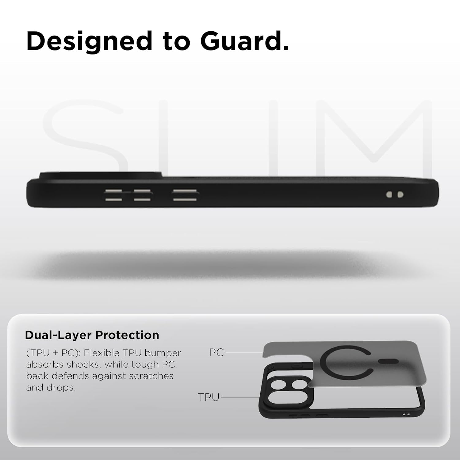 OnePlus 15 Back Cover Case | Sleek Hybrid - Matte Black Magnetic
