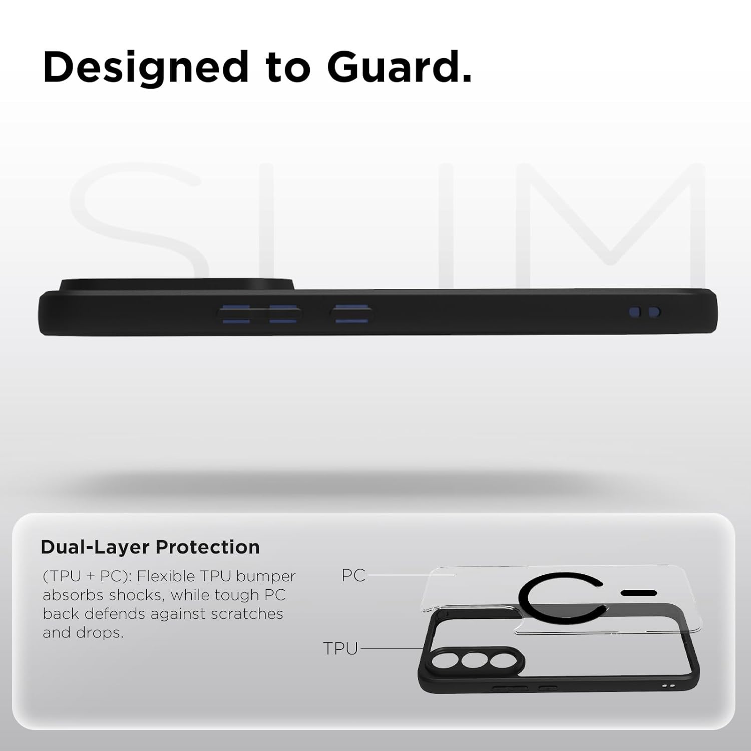 Vivo V70 FE Back Cover Case | Sleek Hybrid - Clear Black Magnetic