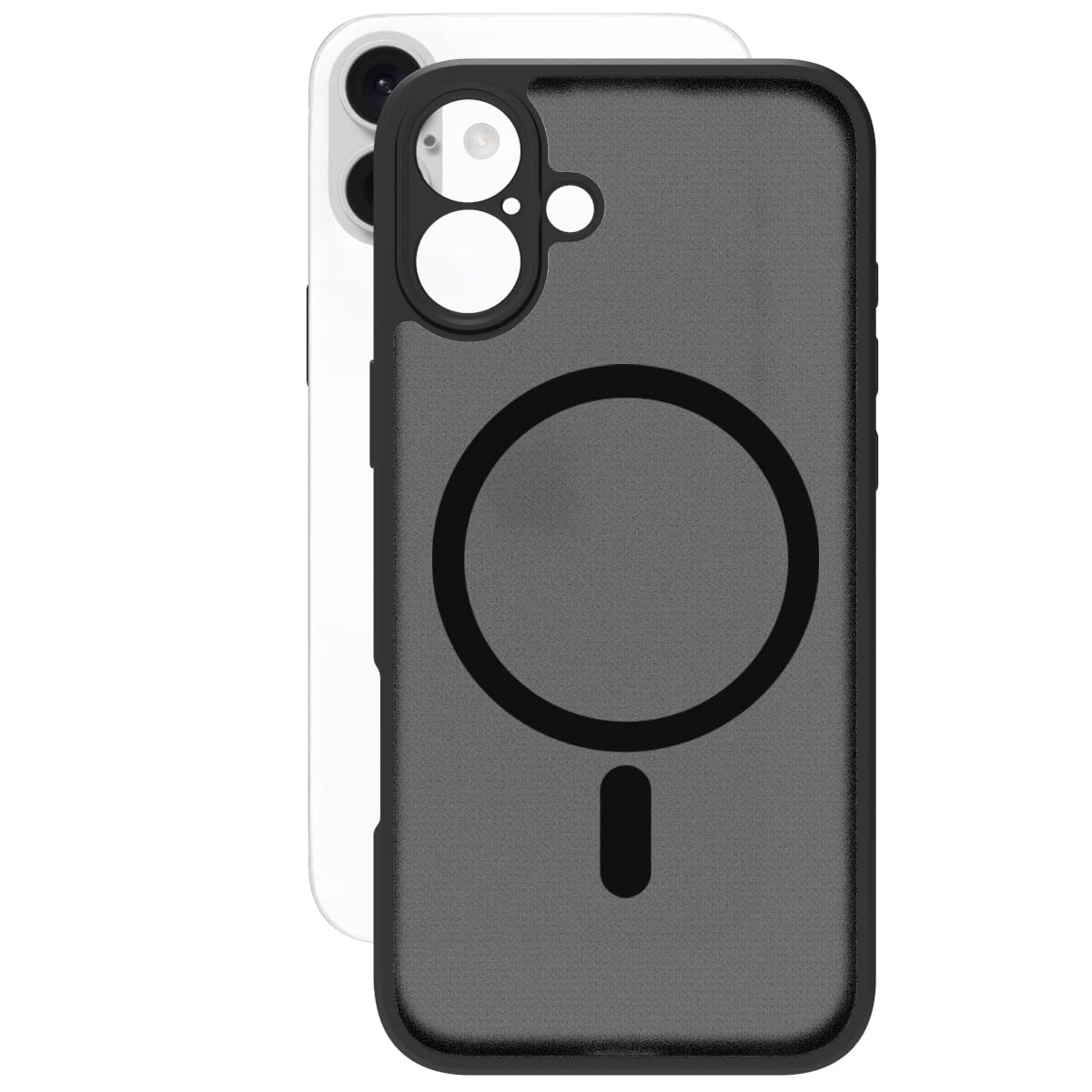 iPhone 16 Plus Back Cover Case | Sleek Hybrid - Matte Black Magnetic