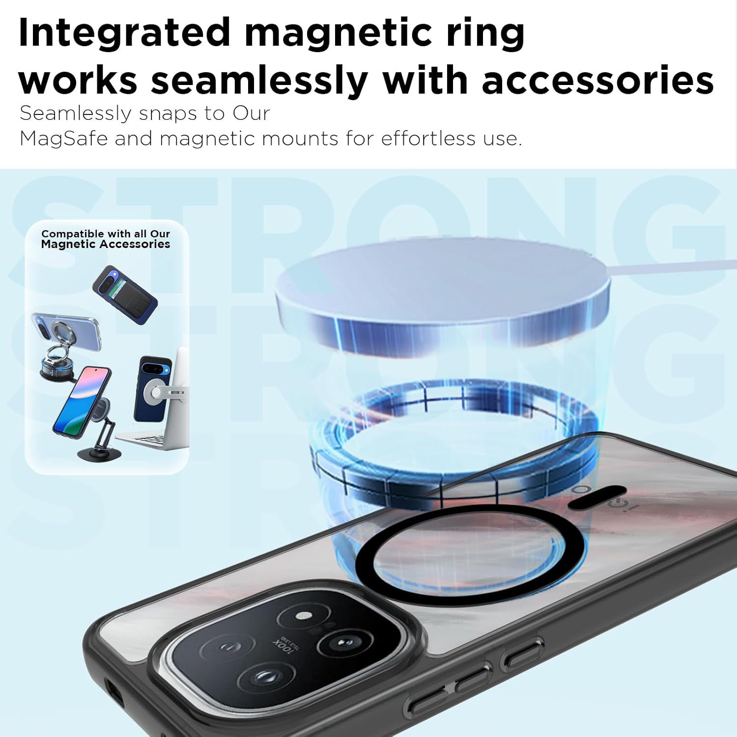 iQOO 15 5G Back Cover Case | Sleek Hybrid - Clear Magnetic