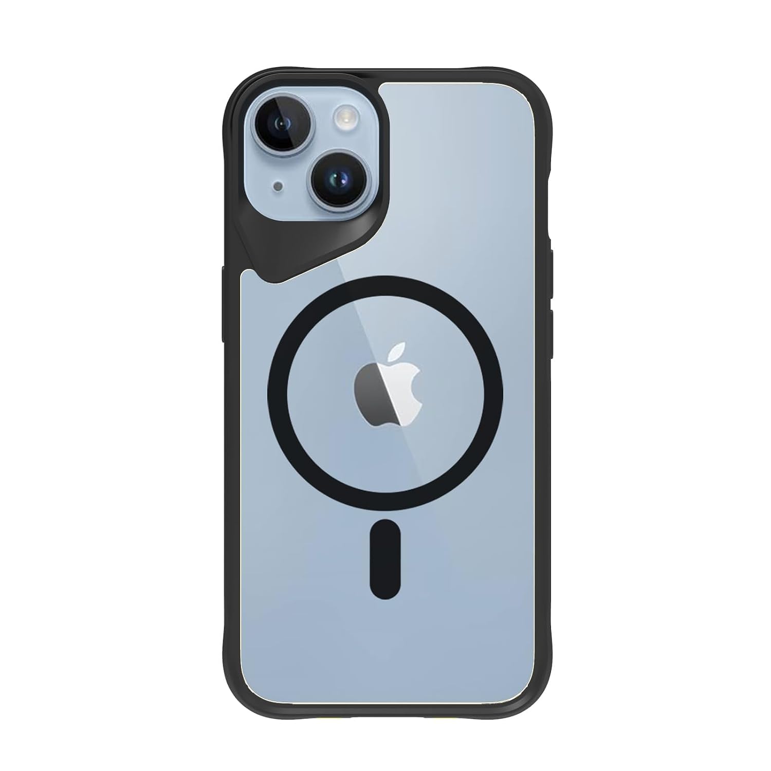 iPhone 13 / iPhone 14 Back Cover Case | Tough Hybrid - Clear Black Magnetic