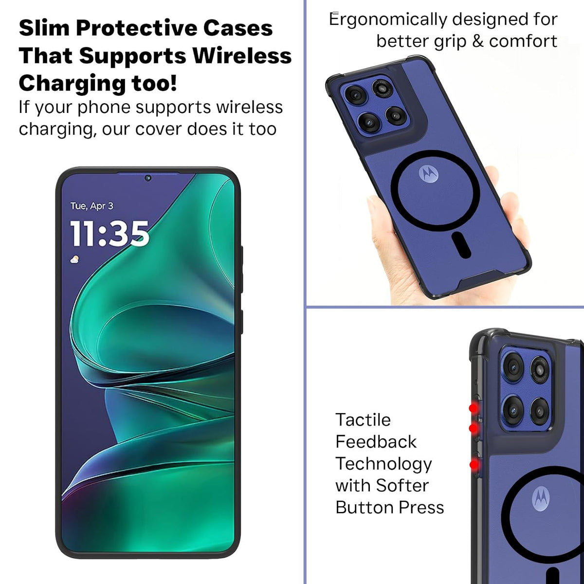 Motorola Edge 60 Stylus Back Cover Case | Clear Hybrid - Clear Magnetic