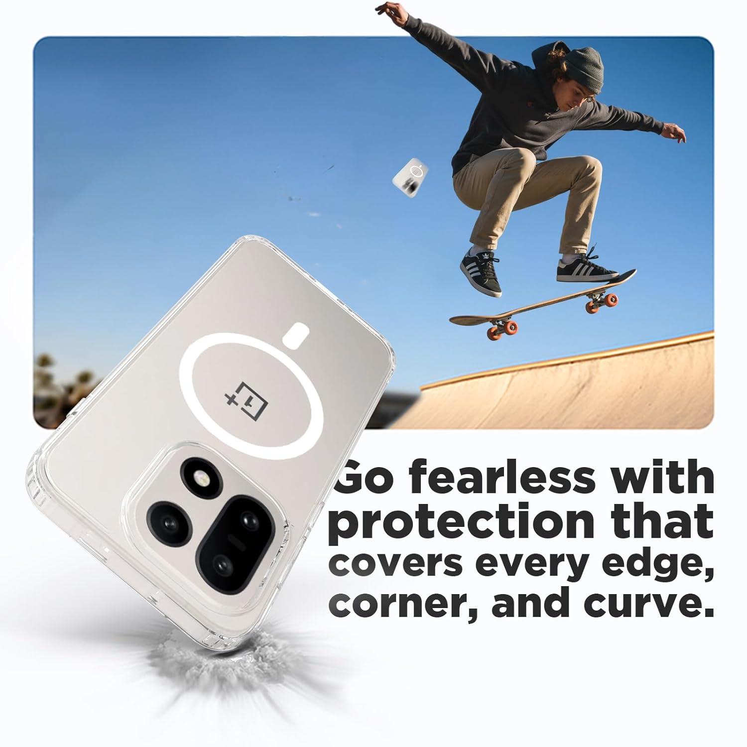 OnePlus 15 5G Back Cover Case |  Clear Hybrid - Smoke Magnetic(White)