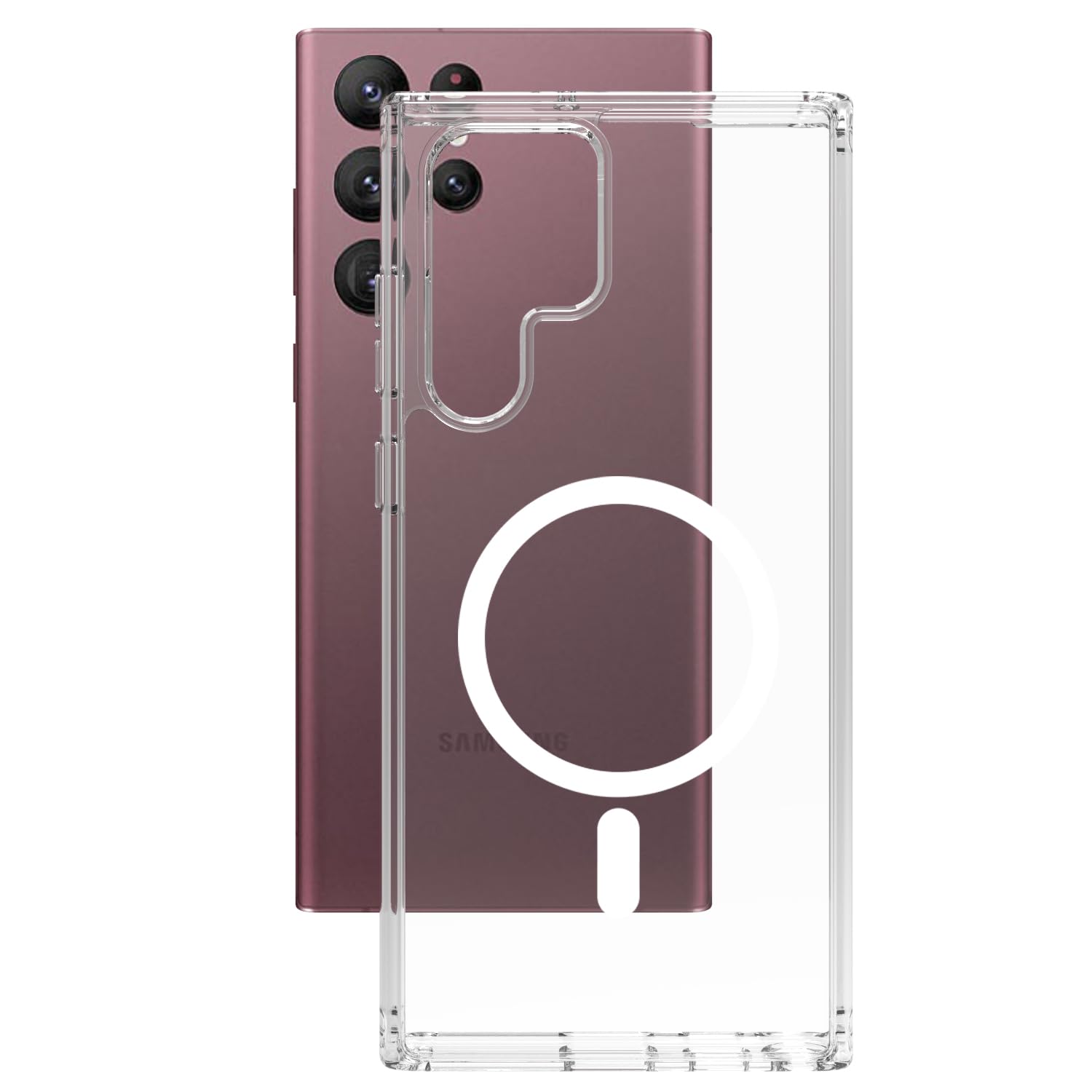 Samsung Galaxy S22 Ultra Back Cover Case | Sleek Hybrid - Clear Magnetic