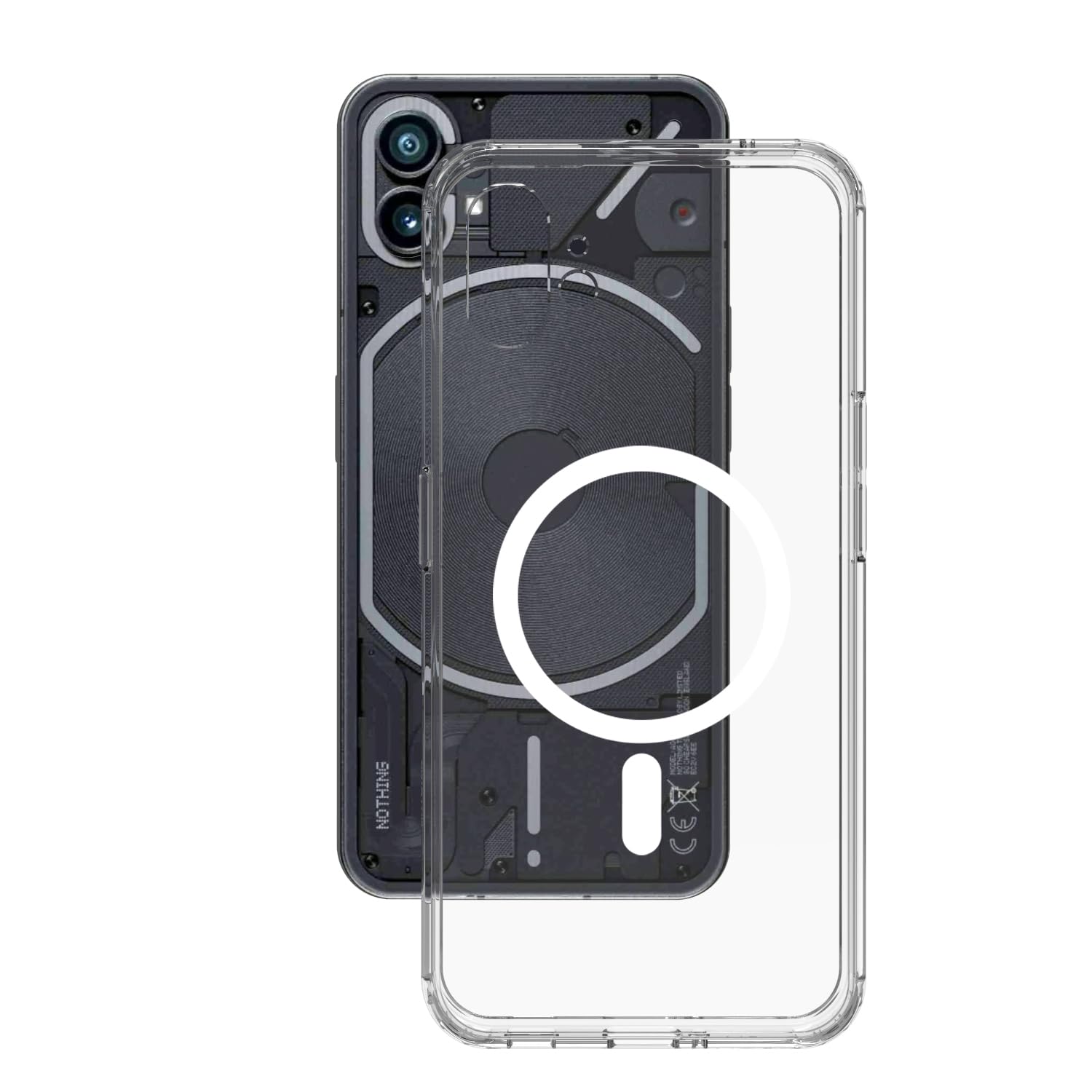 Nothing Phone 1 Back Cover Case | Clear Hybrid - Clear Smoke Magnetic